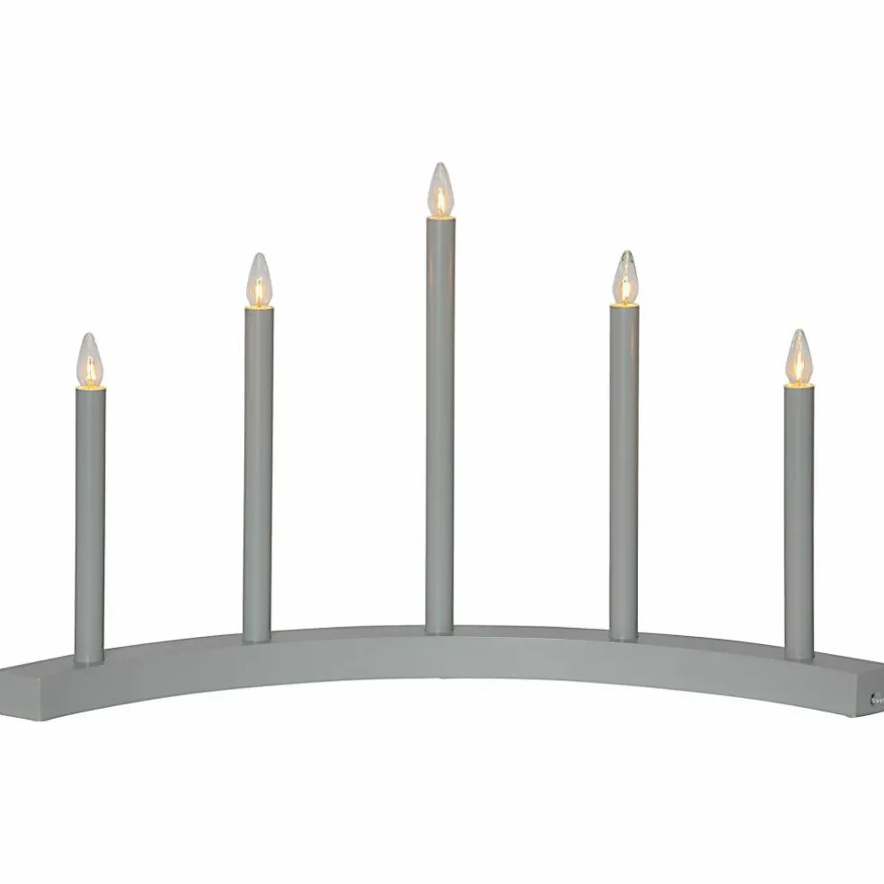 Accent ljusstake 5 ljuskällor, grå