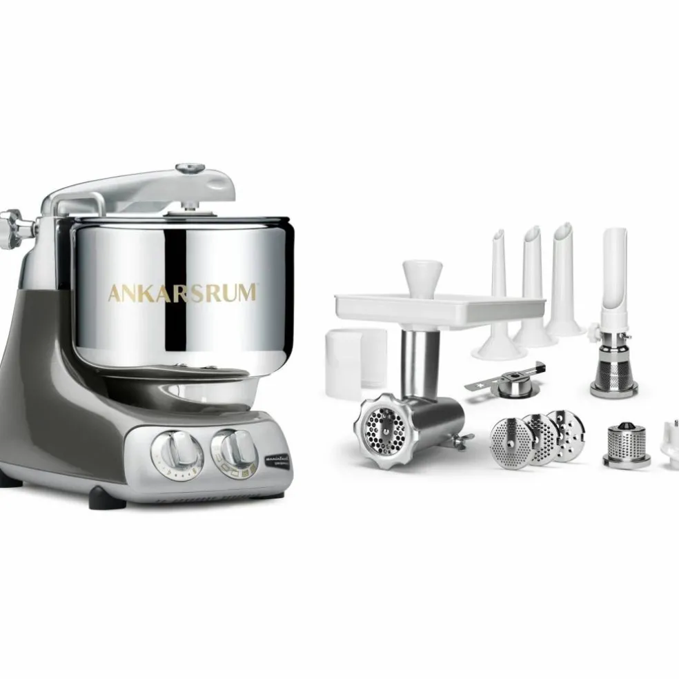 AKM 6230 köksmaskin glossy white + komplett Köttkvarn