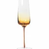 Amber' Munblåst champagneglas