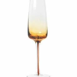 Amber' Munblåst champagneglas