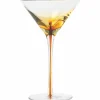 Amber' Munblåst Martiniglas