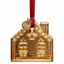 Annual Ornament Pepparkakshus 2025 julgransdekoration, guld