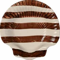 Armona Stripe serveringsfat 23,5 cm, ljusbrun/vit