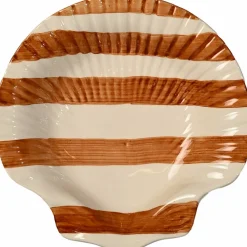 Armona Stripe serveringsfat 23,5 cm, ljusbrun/vit