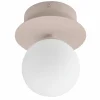 Art Deco IP44 vägglampa/plafond, mud/vit