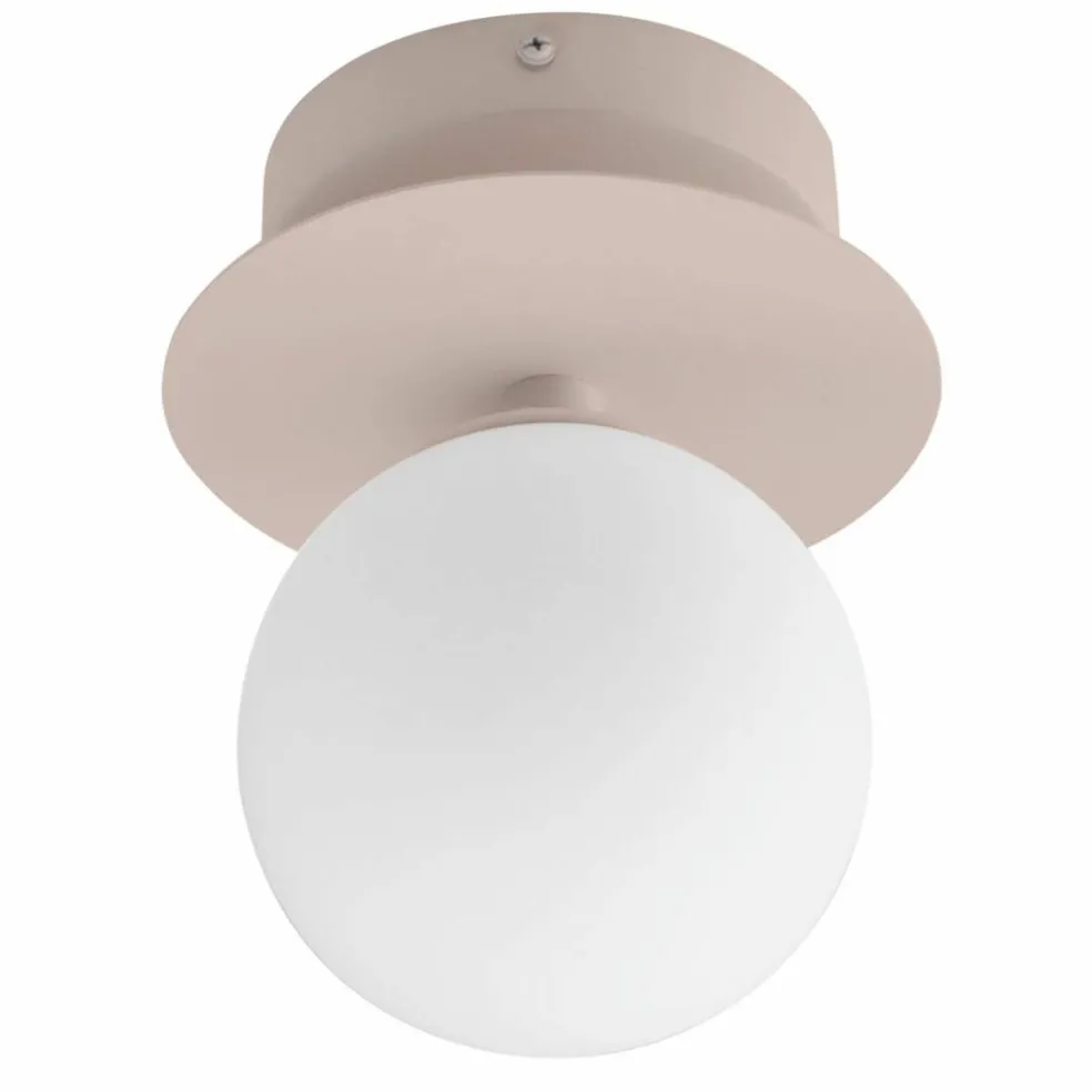 Art Deco IP44 vägglampa/plafond, mud/vit