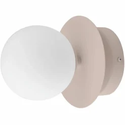 Art Deco IP44 vägglampa/plafond, mud/vit