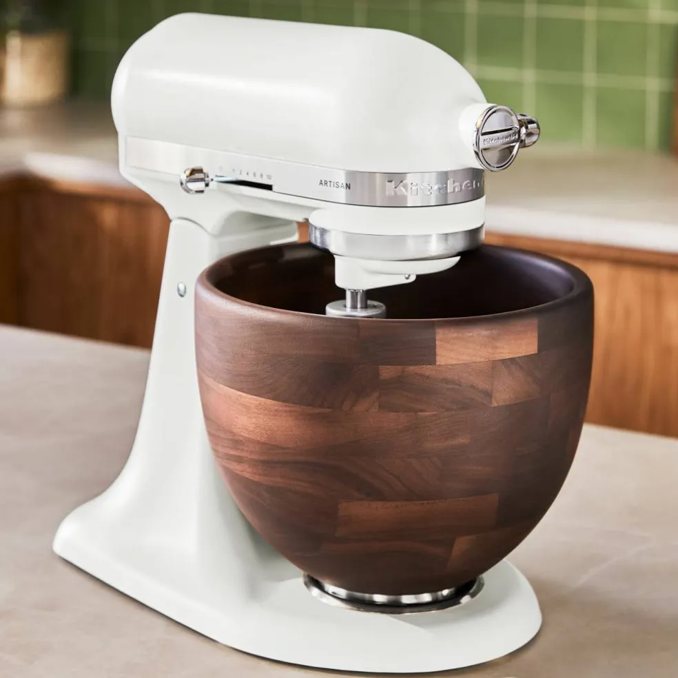 Artisan köksmaskin 4,7 liter med träskål i valnöt, porcelain