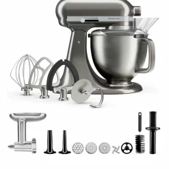 Artisan Plus 4,7 liter med köttkvarn, medallion silver