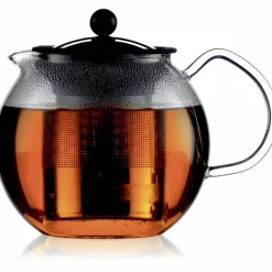 Assam Tekanna Glas med Stålfilter 1 Liter
