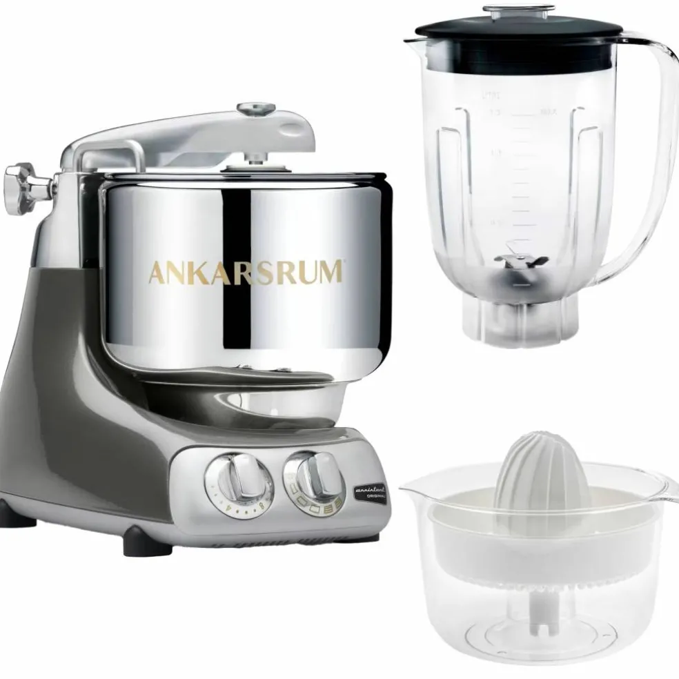 Assistent AKM6230 + mixerkanna & citruspress, rustic maroon