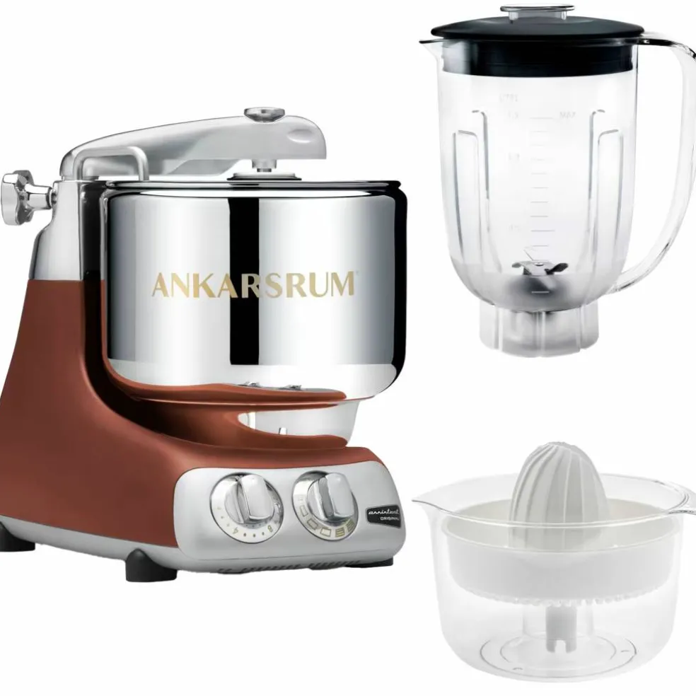 Assistent AKM6230 + mixerkanna & citruspress, rustic maroon
