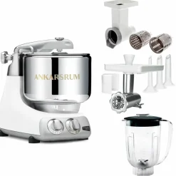 Assistent Original AKM 6230 köksassistent med köttkvarn, skärtillsats och mixerkanna, coral crush