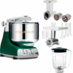 Assistent Original AKM 6230 köksassistent med köttkvarn, skärtillsats och mixerkanna, mineral white