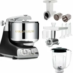 Assistent Original AKM 6230 köksassistent med köttkvarn, skärtillsats och mixerkanna, black diamond