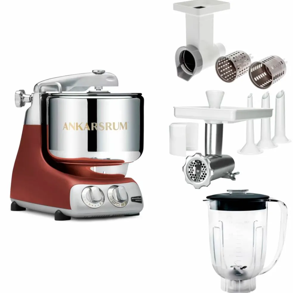 Assistent Original AKM 6230 köksassistent med köttkvarn, skärtillsats och mixerkanna, black chrome