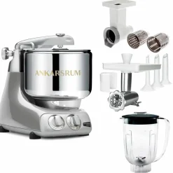 Assistent Original AKM 6230 köksassistent med köttkvarn, skärtillsats och mixerkanna, black chrome