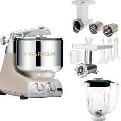 Assistent Original AKM 6230 köksassistent med köttkvarn, skärtillsats och mixerkanna, forest green