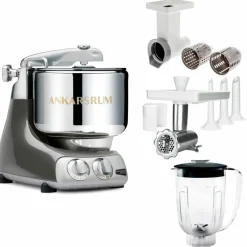 Assistent Original AKM 6230 köksassistent med köttkvarn, skärtillsats och mixerkanna, harmony beige