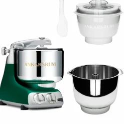 Assistent Original AKM 6230 köksmaskin med glasstillbehör och extra vispskål, black chrome