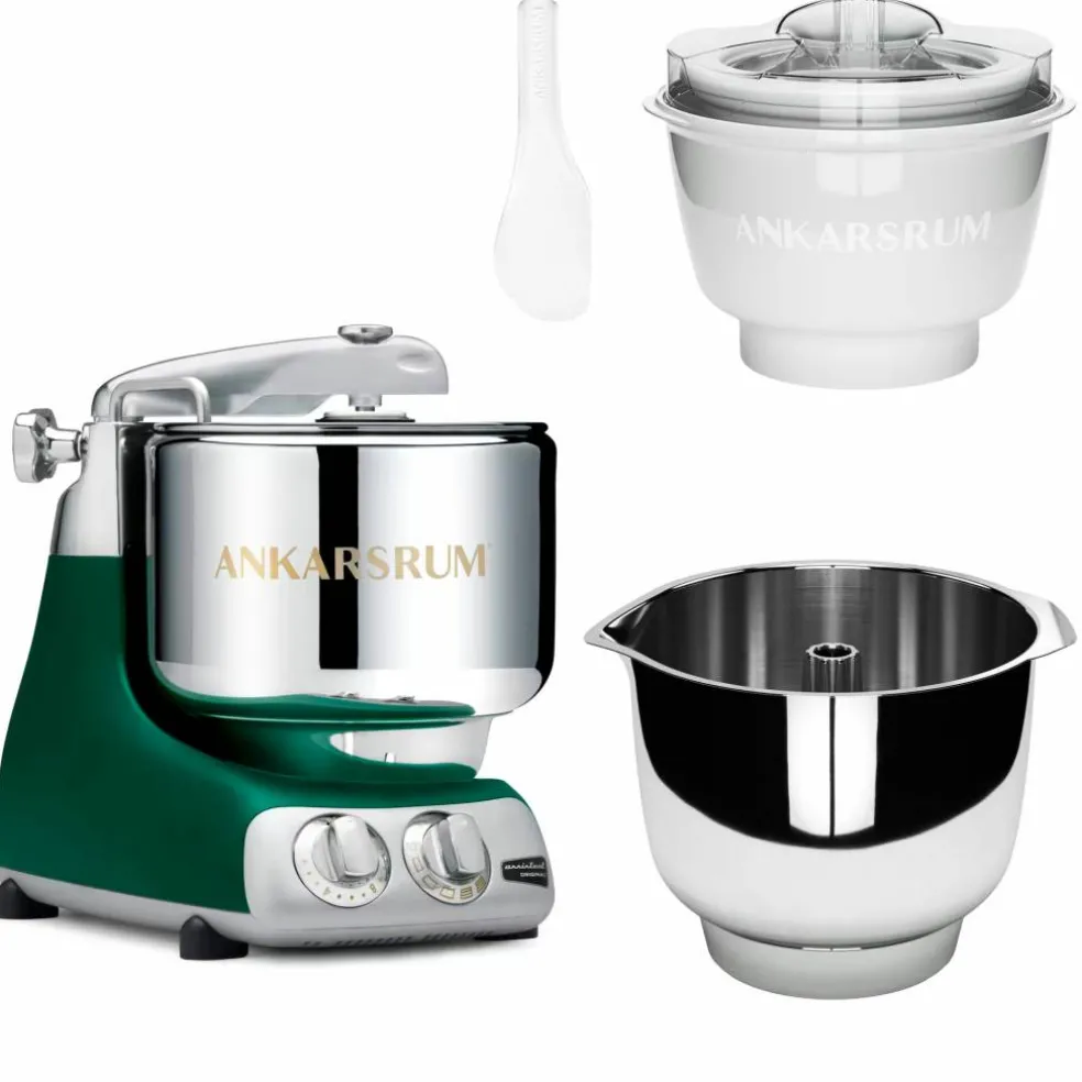 Assistent Original AKM 6230 köksmaskin med glasstillbehör och extra vispskål, glossy white