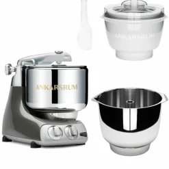 Assistent Original AKM 6230 köksmaskin med glasstillbehör och extra vispskål, glossy white