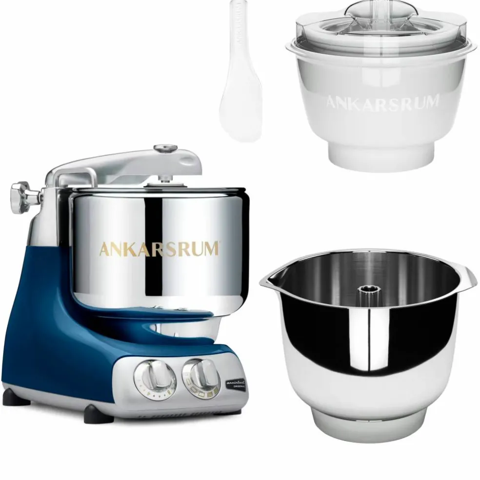 Assistent Original AKM 6230 köksmaskin med glasstillbehör och extra vispskål, light creme
