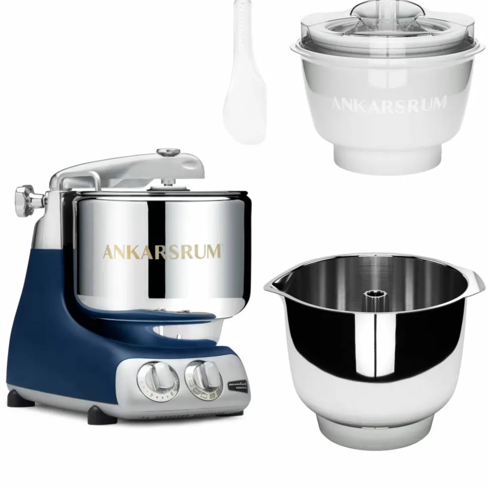 Assistent Original AKM 6230 köksmaskin med glasstillbehör och extra vispskål, light creme