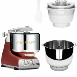 Assistent Original AKM 6230 köksmaskin med glasstillbehör och extra vispskål, forest green
