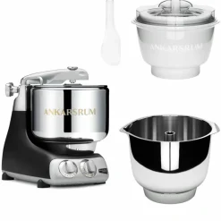 Assistent Original AKM 6230 köksmaskin med glasstillbehör och extra vispskål, ocean blue