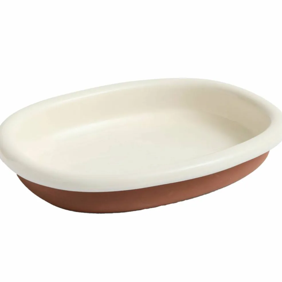 Barro oval tallrik large, benvit