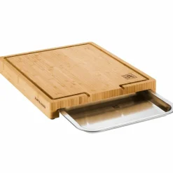 BBQ+ skärbräda med bricka 39x30 cm, bambu/rostfritt stål