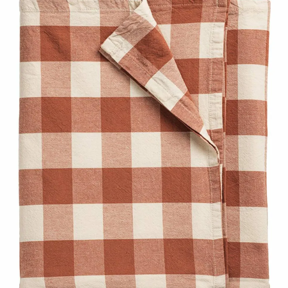 Bertel bordsduk 330x145 cm, brun/aprikos