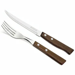 Biffbestick 12 delar, mörkt trä