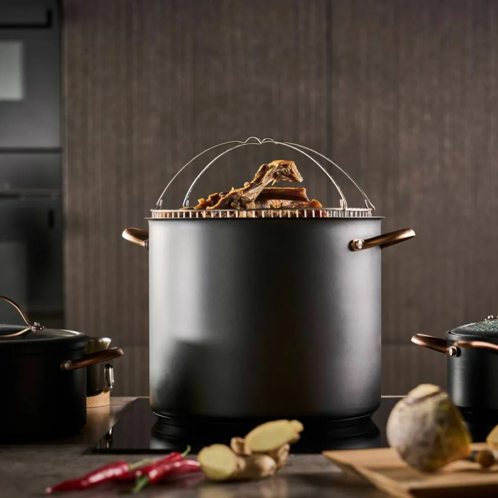 Black Copper gryta med ångkorg 18 liter