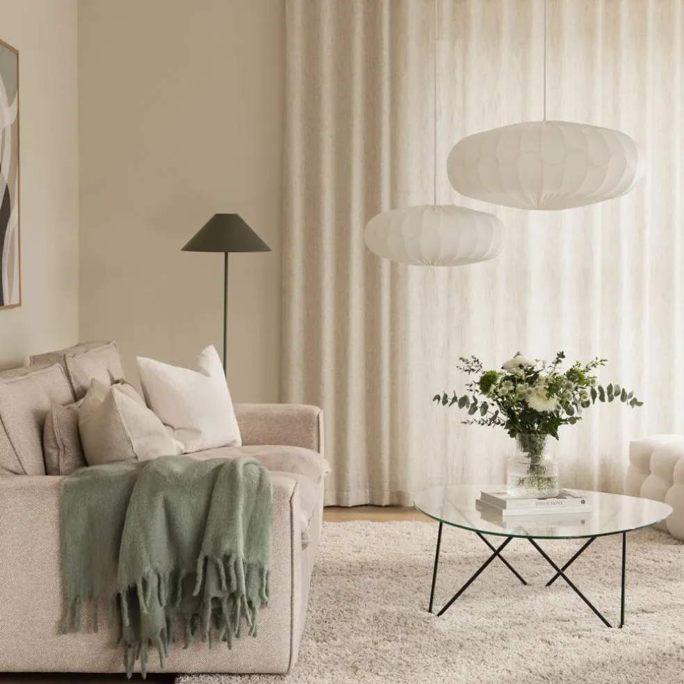 Bladverk lampskärm 70 cm, vit