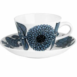 Blå Aster kaffekopp med fat, 15 cl
