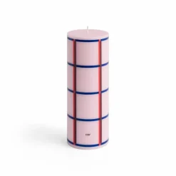 Blockljus medium, ljusrosa/röd/bordeaux/mörkblå