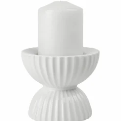Blockljusstake, 11,5 cm, vit