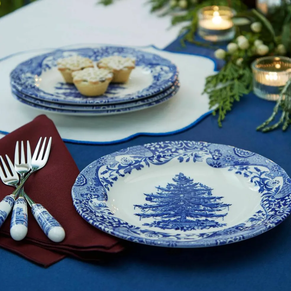 Blue Italian Christmas Tree Tallrik 27 cm