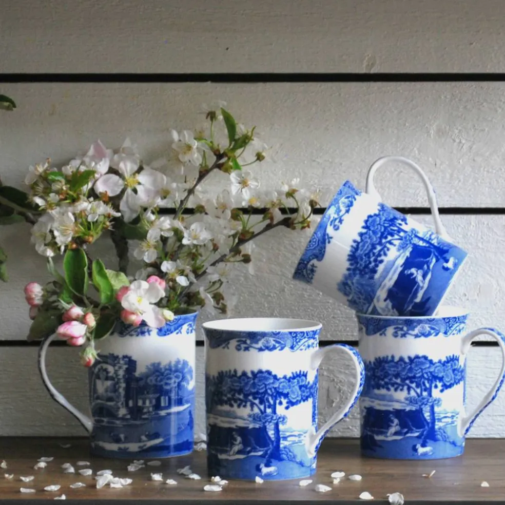 Blue Italian mugg 4 st