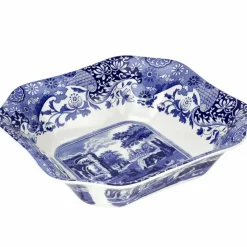 Blue Italian serveringsskål, fyrkantig