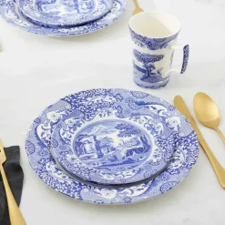 Blue Italian servis 12 delar, blå/vit