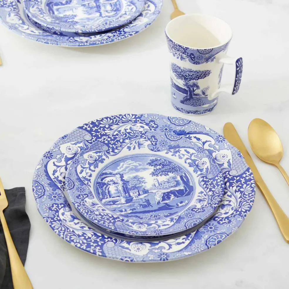 Blue Italian servis 12 delar, blå/vit