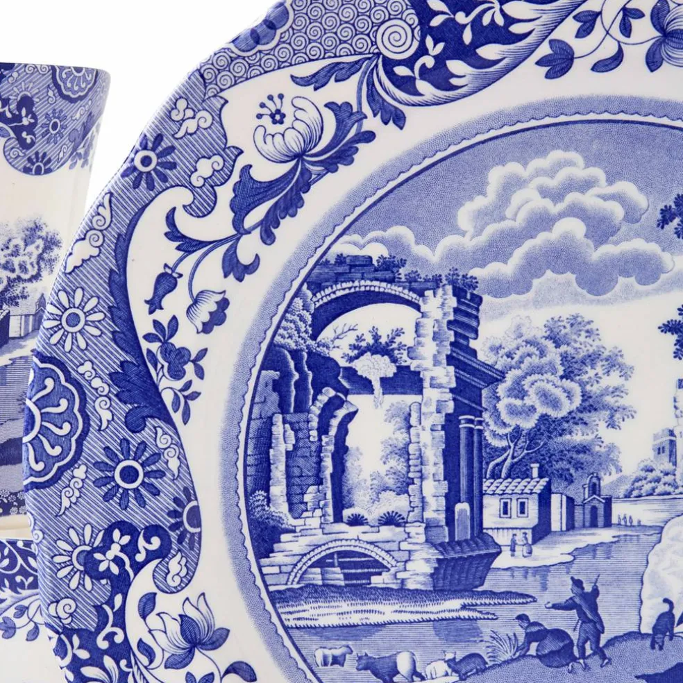 Blue Italian servis 12 delar, blå/vit