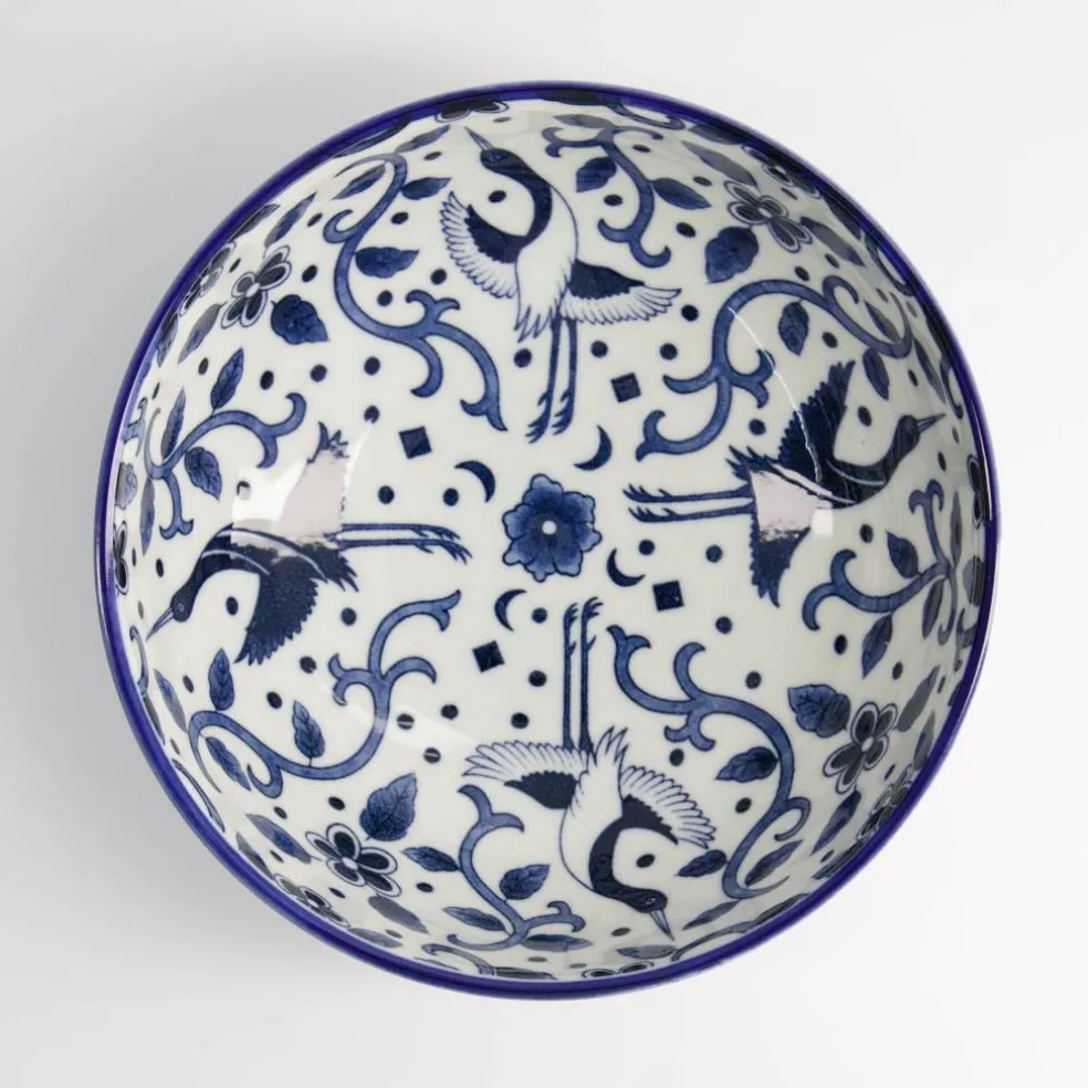 Blue Maizuru skål 20 cm, blå/vit