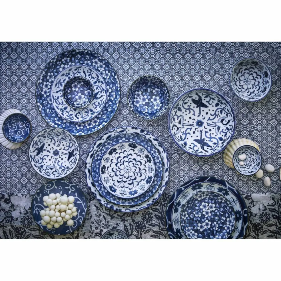 Blue Maizuru skål 20 cm, blå/vit