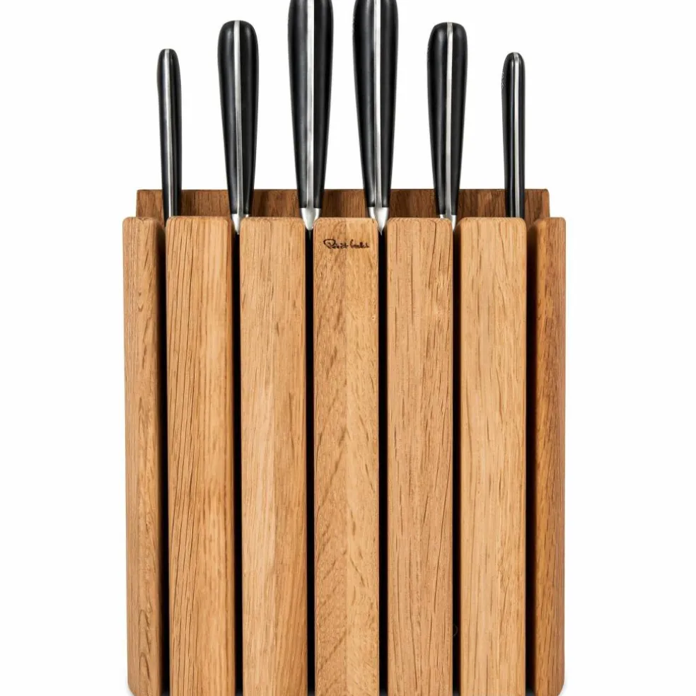 Book Oak Knivblock med 6 Knivar