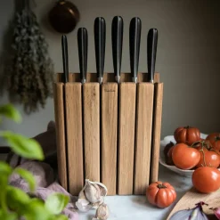 Book Oak Knivblock med 6 Knivar