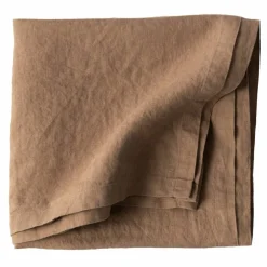 Bordsduk i linne 145x145 cm, hazelnut